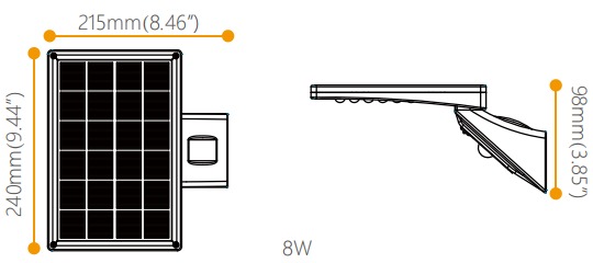 solar wall lamps-8W